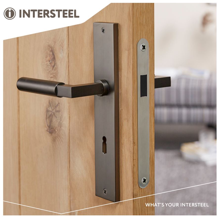 Intersteel deurkruk Bau-Stil op langschild SL56 antraciet grijs