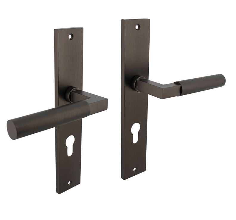 Intersteel deurkruk Bau-Stil op langschild PC72 antraciet grijs