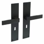 Intersteel Deurkruk Amsterdam op Renovatie Schild Rechthoekig SL56 RVS/Mat Zwart