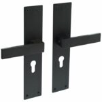 Intersteel Deurkruk Amsterdam op Renovatie Schild Rechthoekig PC55 RVS/Mat Zwart