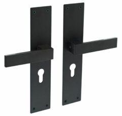 Intersteel Deurkruk Amsterdam op Renovatie Schild Rechthoekig PC55 RVS/Mat Zwart