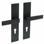 Intersteel Deurkruk Amsterdam op Renovatie Schild Rechthoekig PC72 RVS/Mat Zwart