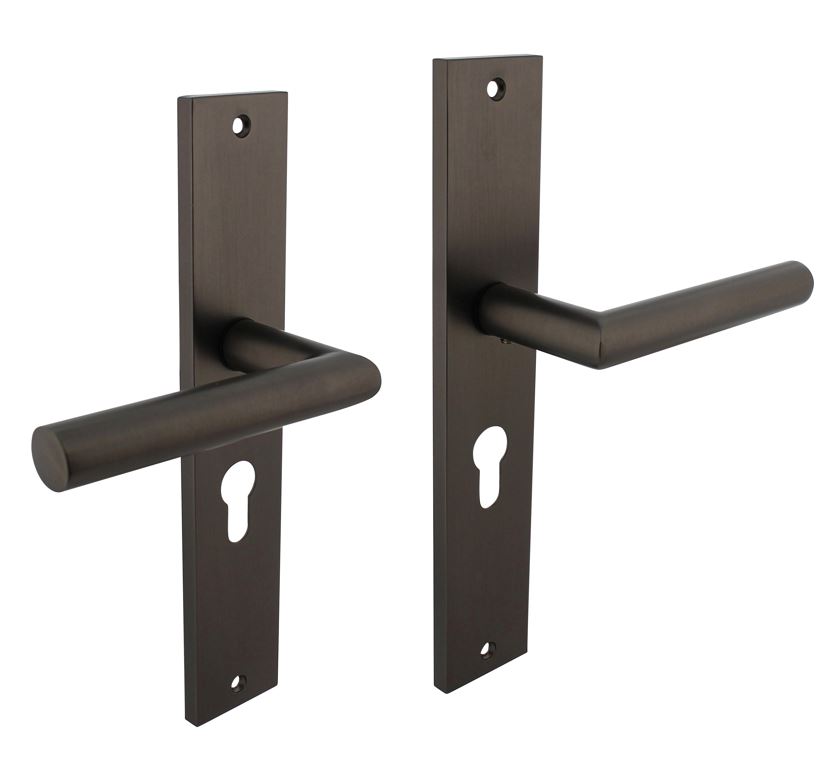 Intersteel deurkruk Bastian op langschild PC55 antraciet grijs