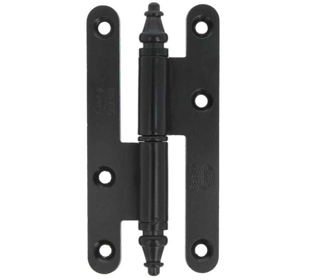 Paumellescharnier met vaaskop 140 x 55 x 3 mm rechts zwart