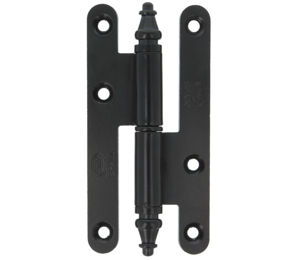 Paumellescharnier met vaaskop 110 x 55 x 3 mm links zwart