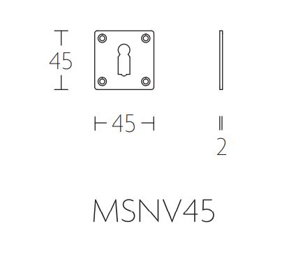 Sleutelplaatje TIMELESS MSNV45 messing ongelakt