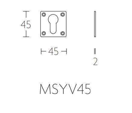 Cilinderplaatje TIMELESS MSYV45 messing ongelakt