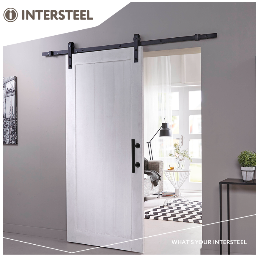 Intersteel deurgreep T-vorm ø25x305 mm met schuifdeurkom 220mm x 60mm zwart - Afbeelding 3