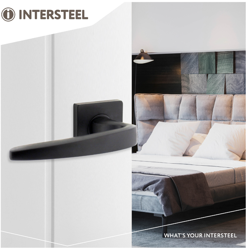 Intersteel enkele deurklink rechts Zeus op vierkant rozet mat zwart - Afbeelding 3