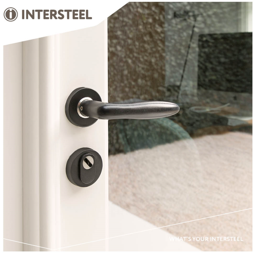 Intersteel deurklink Jupiter op ronde rozet rvs/mat zwart - Afbeelding 3