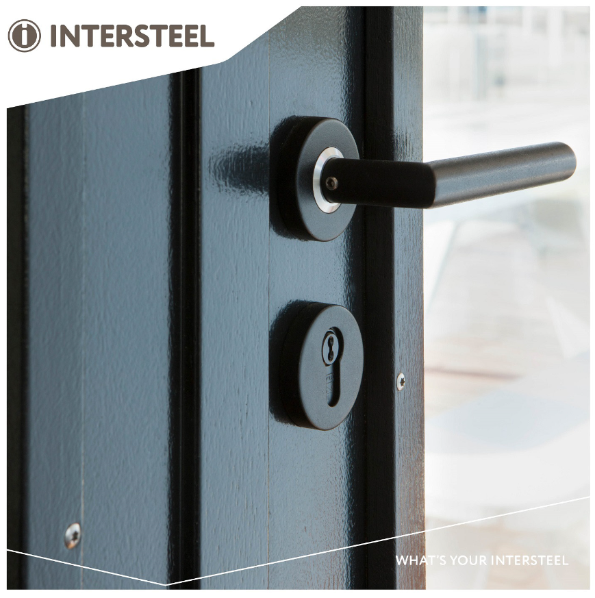 Intersteel enkele deurklink Jura op rozet verdekt ø53x10mm zwart - Afbeelding 3