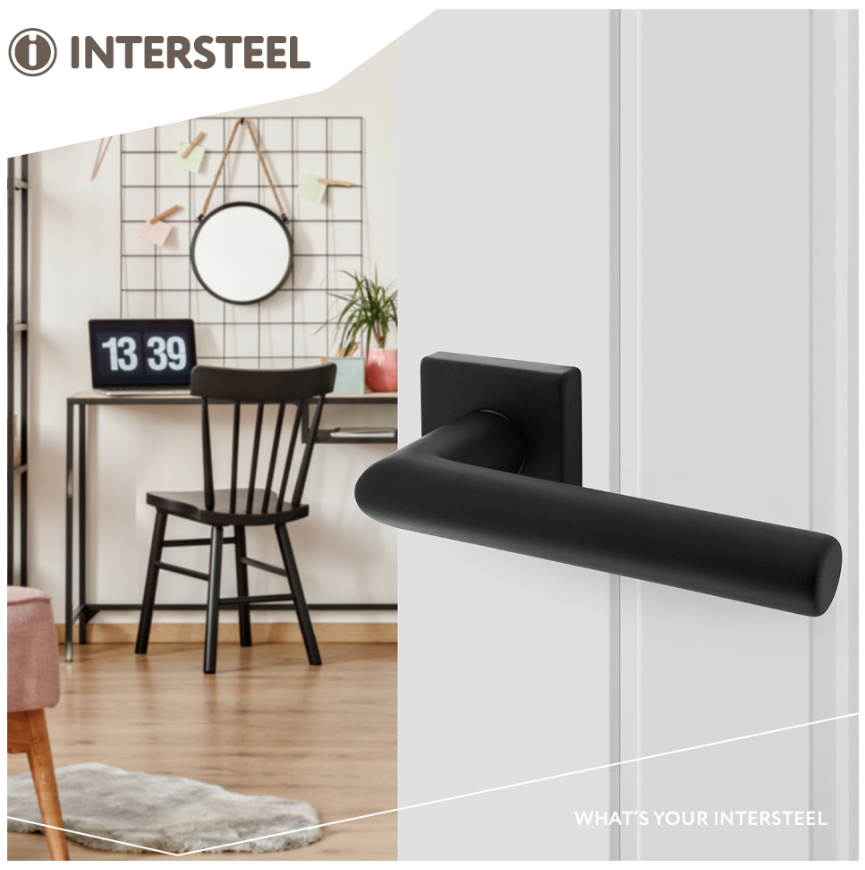 Intersteel deurklink Broome op rozet 50x50x10 mm + 7mm nokken zwart - Afbeelding 3