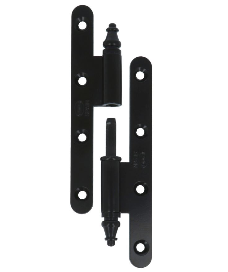 Paumellescharnier met vaaskop 140 x 55 x 3 mm links zwart