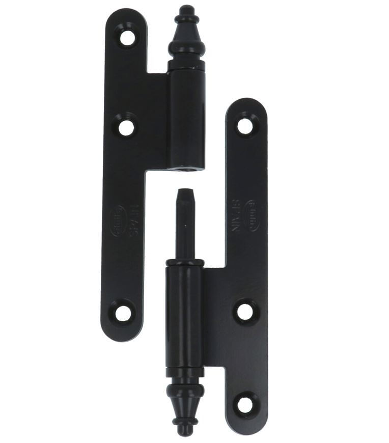 Paumellescharnier met vaaskop 110 x 55 x 3 mm links zwart