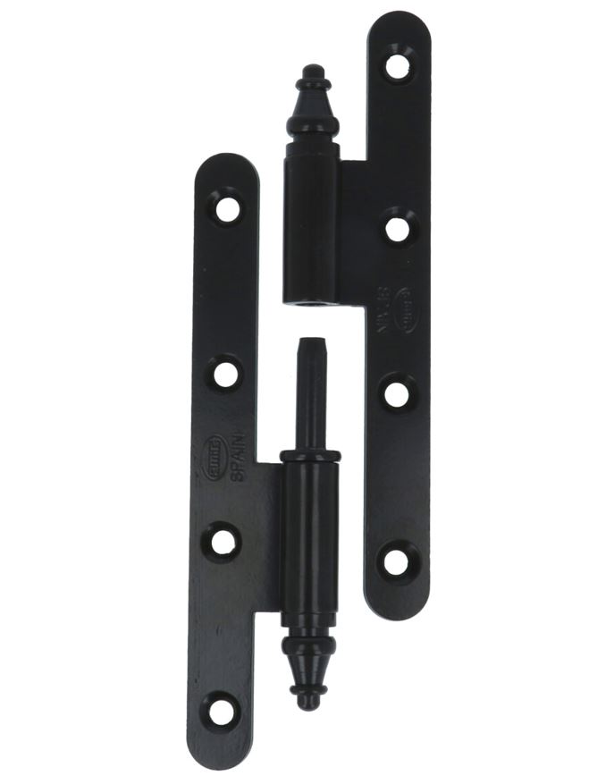 Paumellescharnier met vaaskop 140 x 55 x 3 mm rechts zwart