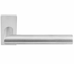 Deurkruk BASIC LBII-19Q32G op rechthoekig rozet Mat RVS
