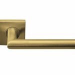 Deurkruk BASIC LBII-19BSQR53 op geveerd rozet PVD mat goud