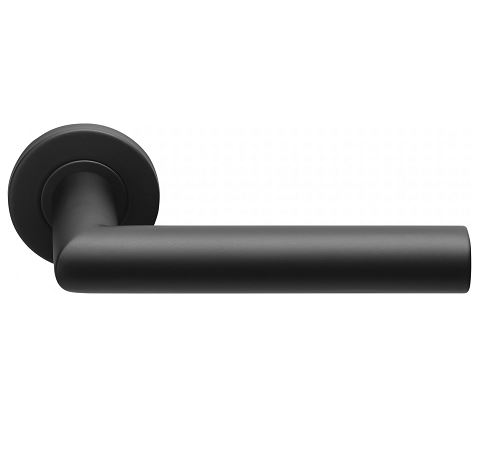 Deurkruk BASIC LBIIL-22 EN1906 op ronde rozet Mat Zwart