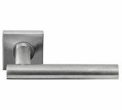 Deurkruk BASIC LBVII-19BSQR53 op vierkant rozet Mat RVS