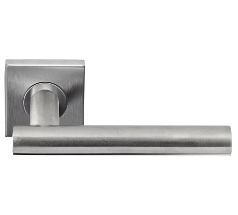 Deurkruk BASIC LBVII-19BSQR53 op vierkant rozet Mat RVS
