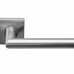 Deurkruk BASIC LBII-19BSQR53 op geveerd rozet mat RVS