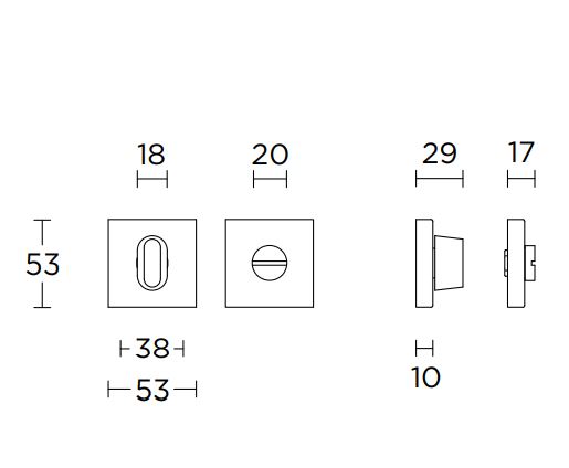 Toiletgarnituur Blind BASIC BSQWC53ZI mat Zwart