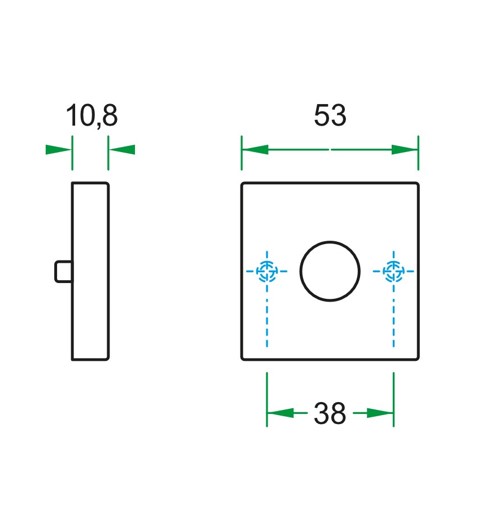 Enkele krukrozet zonder schroefdraad rvs mat