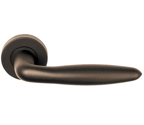 Deurkruk BASIC LBXVIIIH op ronde rozet Brons