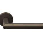 Deurkruk BASIC LBII-19 op ronde rozet Donker Brons