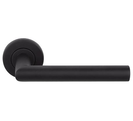 Deurkruk BASIC LBIIL-19 EN1906 op ronde rozet Mat Zwart