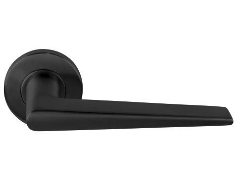 Deurkruk BASIC LBXXIH op ronde rozet PVD Gunmetal