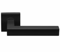 Deurkruk BASIC BSQ1-G op vierkant rozet Mat Zwart
