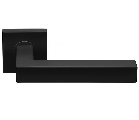 Deurkruk BASIC BSQ1-G op vierkant rozet Mat Zwart