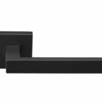 Deurkruk BASIC BSQ2-G op vierkant rozet Mat Zwart