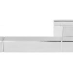 Gatdeel Links Deurkruk SQUARE JB100 ongeveerd op rozet RVS Gepolijst