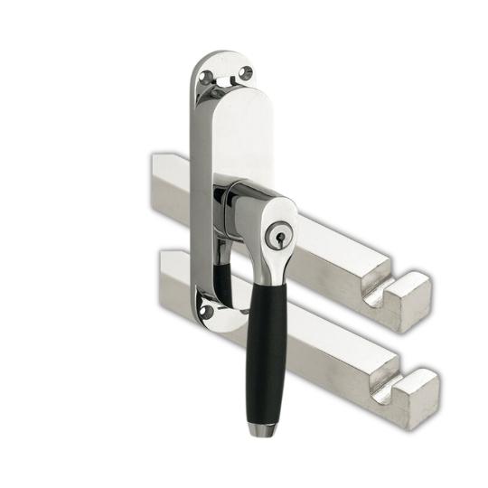 Kruk-espagnolet Afsluitbaar Ton Ebben Rechts Glans Nikkel Inclusief 2 Stangen