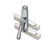 Kruk-espagnolet Afsluitbaar Linea Links Glans Nikkel Inclusief 2 Stangen