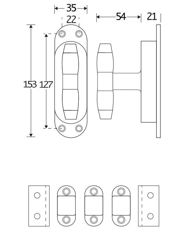 Kruk-espagnolet Ton Ebben Mat Nikkel Ongelakt Inclusief 1 Stang