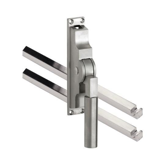 Pomp-espagnolet Bauhaus Mat Nikkel Ongelakt Inclusief 2 Stangen