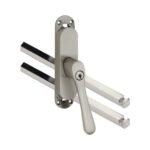 Kruk-espagnolet Afsluitbaar Linea Rechts Mat Nikkel Ongelakt Inclusief 2 Stangen