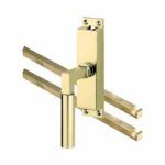 Kruk-espagnolet Bauhaus Links Messing Ongelakt Inclusief 2 Stangen