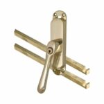 Kruk-espagnolet Afsluitbaar Linea Links Messing Ongelakt Inclusief 2 Stangen