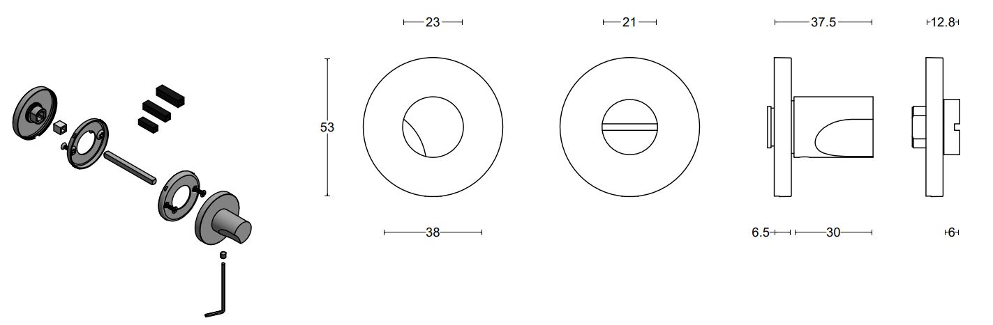 Toiletgarnituur ECLIPSE DRWC53 PVD mat zwart