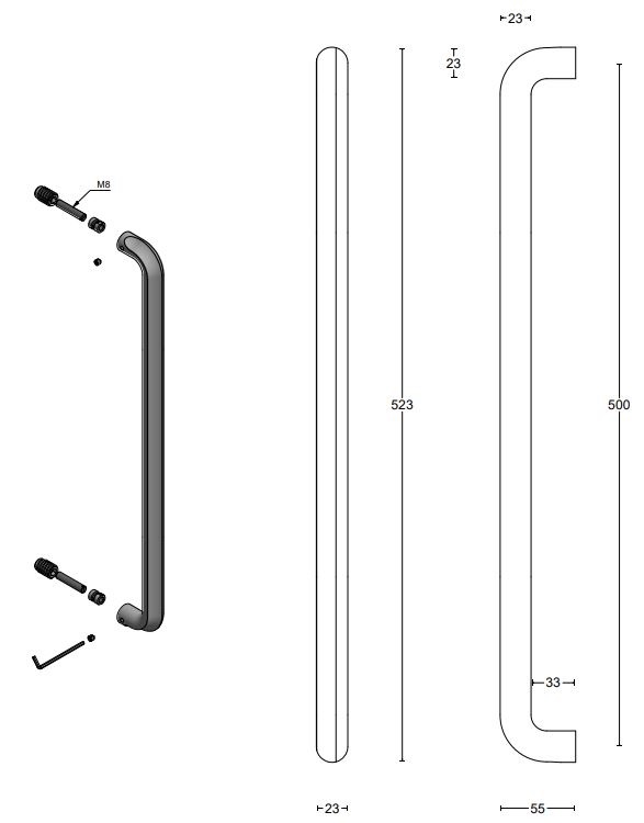 Deurgreep ECLIPSE DR500NP PVD mat goud