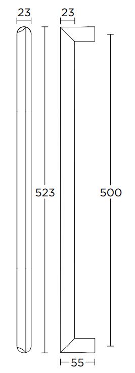 Set deurgrepen ECLIPSE DR501PA mat RVS