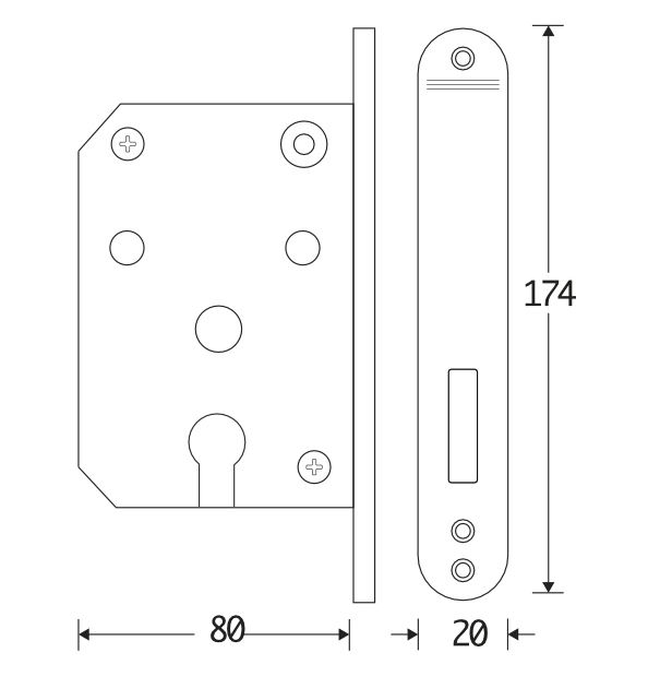 Kastslot PC Mi Satori met Messing Antiek Voorplaat