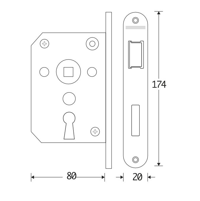 Klavier Dag/Nacht slot SL56 Mi Satori met Mat Nikkel Ongelakte Voorplaat