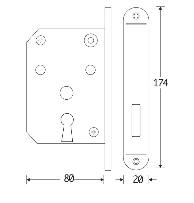 Kastslot SL Mi Satori met Messing Gelakte Voorplaat