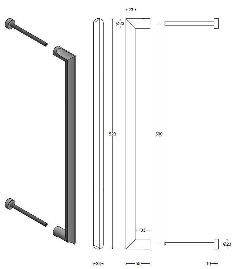 Deurgreep ECLIPSE DR501PS PVD mat goud