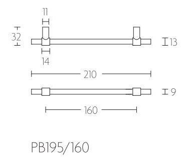 Meubelgreep PIET BOON 160 mm PVD Mat Goud